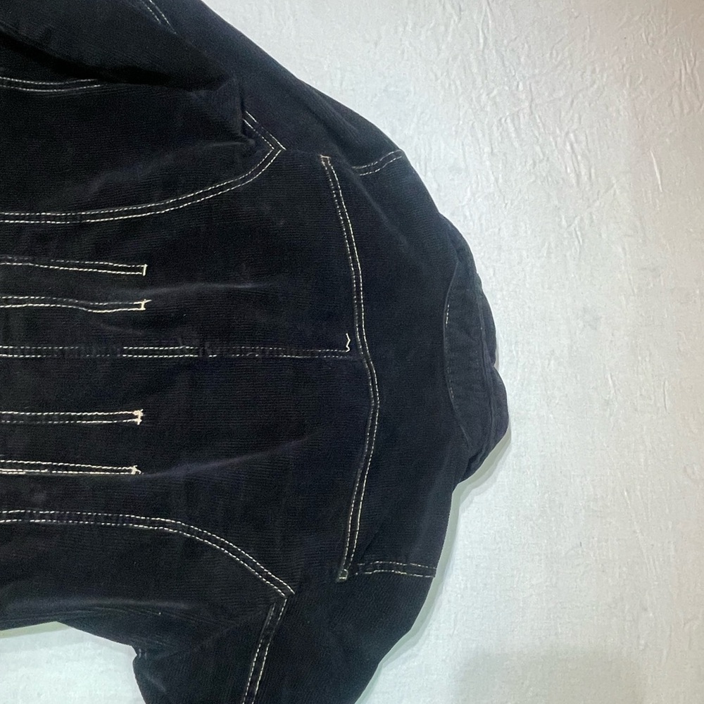 Tulle Petite Black womens corduroy Jacket with Button Accents - Picture 4 of 4